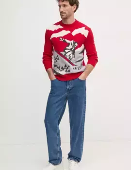 Шерстяной свитер United Colors of Benetton, красный