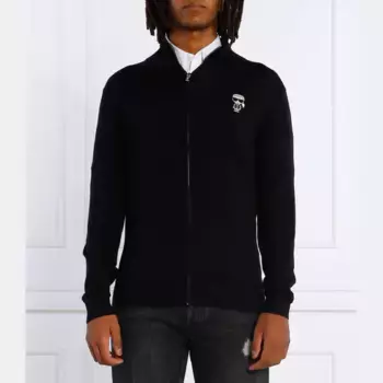 Шерстяной свитер узкого кроя Karl Lagerfeld, черный