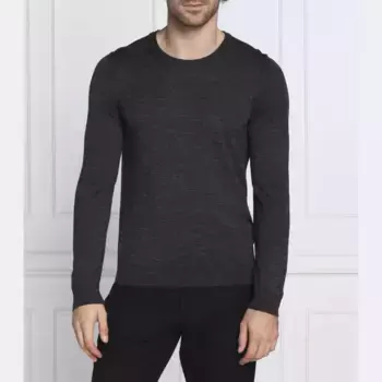 Шерстяной свитер узкого кроя Leno-p Boss, черный