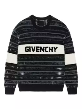 Шерстяной свитер в полоску Givenchy, черный