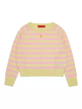 Шерстяной свитер в полоску MAX&Co. Kids, розовый