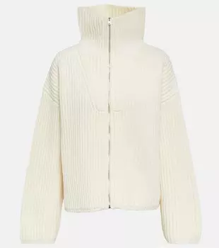 Шерстяной свитер в рубчик JOSEPH, белый