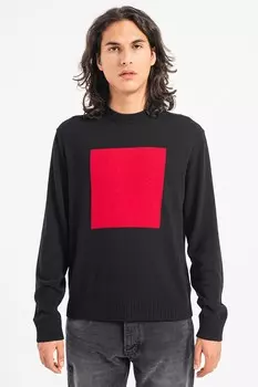 Шерстяной свитер в стиле колор-блок United Colors Of Benetton, красный