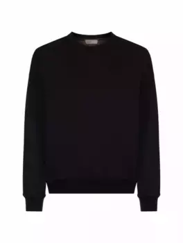 Шерстяной свитшот с логотипом Herno, тёмно-синий