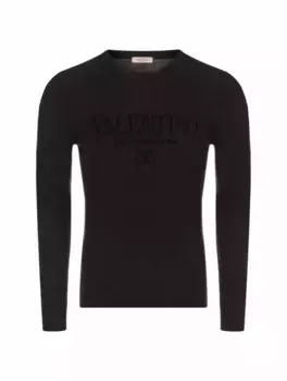 Шерстяной свитшот с логотипом Valentino Garavani, серый