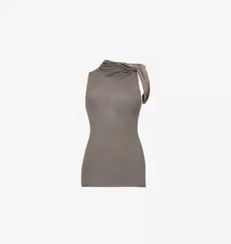 Шерстяной топ без рукавов Twist Rick Owens, цвет dust