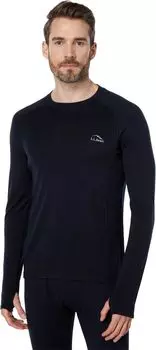 Шерстяной топ Cresta Midweight 250 с круглым вырезом L.L.Bean, цвет Dark Black