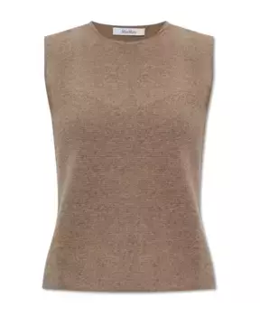 Шерстяной топ фоско Max Mara, коричневый