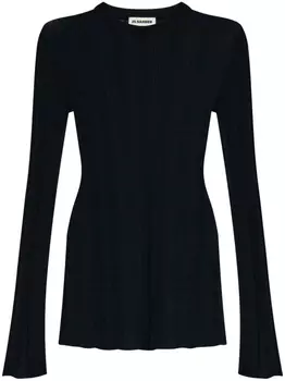 Шерстяной топ Jil Sander, черный