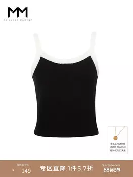 Шерстяной топ Mai Meng контрастного цвета, черный