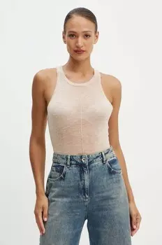 Шерстяной топ Patrizia Pepe, бежевый