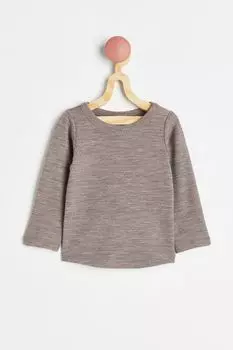Шерстяной топ с длинными рукавами H&amp;M, светло-коричневый меланж