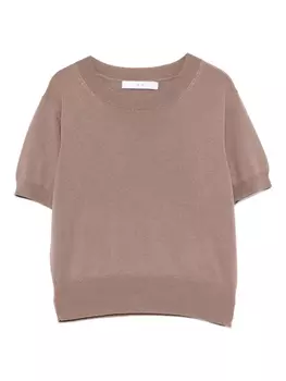 Шерстяной топ с коротким рукавом IRO, коричневый