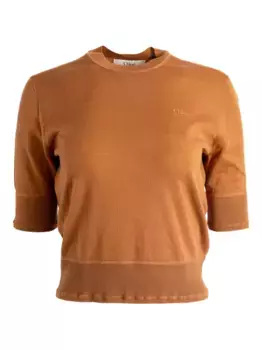 Шерстяной топ с короткими рукавами CHLO, коричневый