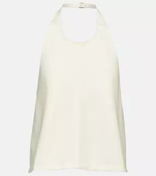 Шерстяной топ с вырезом халтер WARDROBE.NYC, белый