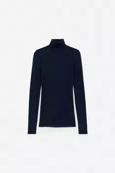 Шерстяной топ с высоким воротником Arket, синий