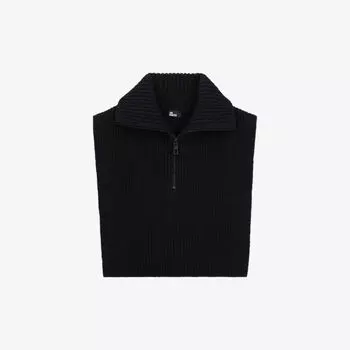 Шерстяной топ с высоким воротником на молнии и застежкой-молнией The Kooples, черный