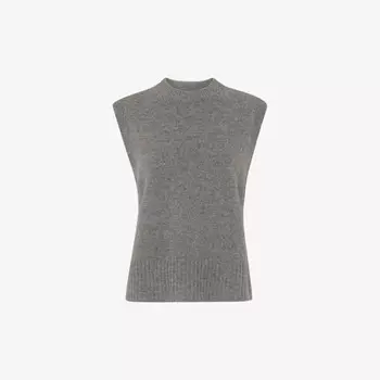 Шерстяной топ свободного кроя без рукавов Whistles, серый