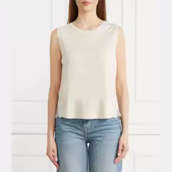 Шерстяной топ свободного кроя Marc Cain, бежевый