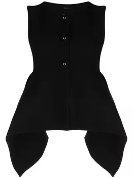 Шерстяной топ Vali асимметричного кроя Alexis, черный