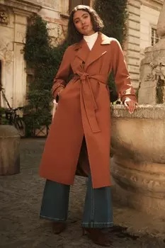 Шерстяной тренч Friends Like These, коричневый