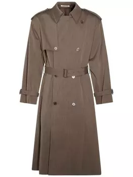 Шерстяной тренчкот Auralee, коричневый