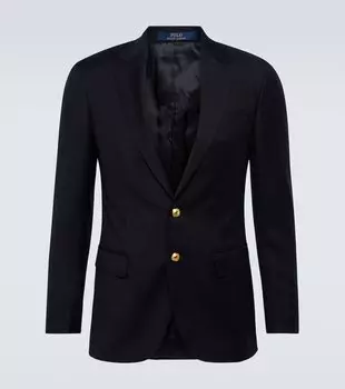 Шерстяной твиловый пиджак Polo Ralph Lauren, синий