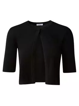 Шерстяной укороченный кардиган Elements Akris punto, черный