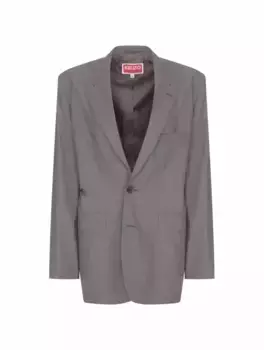 Шерстяной жакет-кимоно Kenzo, серый