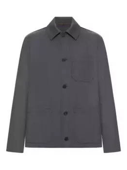 Шерстяной жакет на пуговицах Incotex, серый