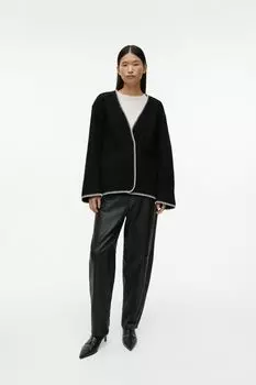 Шерстяной жакет с гирляндой H&M, черный