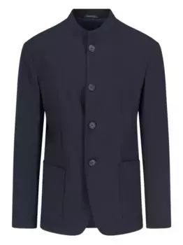 Шерстяной жакет с воротником-стойкой GIORGIO ARMANI, синий