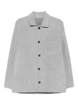 Шерстяной жакет в елочку Eleventy, серый