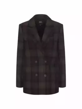 Шерстяной жакет в клетку A.P.C., коричневый