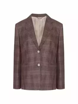 Шерстяной жакет в клетку AGNONA, бордовый