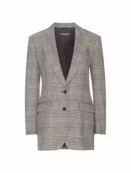 Шерстяной жакет в клетку Dolce&Gabbana, серый