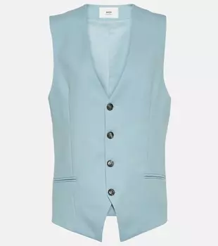 Шерстяной жилет Ami Paris, синий