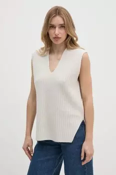 Шерстяной жилет Calvin Klein, бежевый