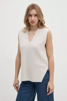 Шерстяной жилет Calvin Klein, бежевый