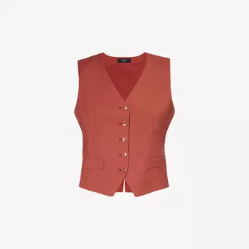 Шерстяной жилет Chimera с V-образным вырезом Weekend Max Mara, цвет rust