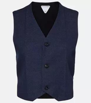 Шерстяной жилет Drill Bottega Veneta, Dark Indigo