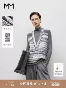 Шерстяной жилет Mai Meng с v-образным вырезом, черный