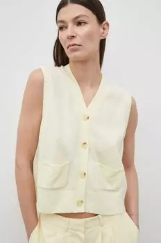 Шерстяной жилет Megan Samsoe Samsoe, желтый