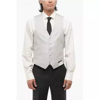 Шерстяной жилет на 5 пуговицах Corneliani, Gray