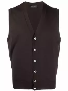 Шерстяной жилет с V-образным вырезом Dell'oglio, фиолетовый