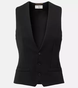 Шерстяной жилет Saint Laurent, нуар