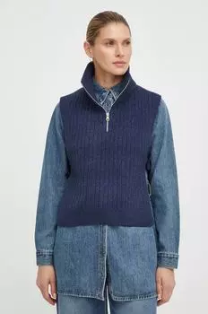 Шерстяной жилет Samsoe Samsoe, темно-синий