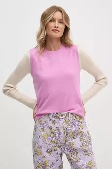 Шерстяной жилет United Colors of Benetton, фиолетовый