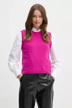 Шерстяной жилет United Colors of Benetton, розовый