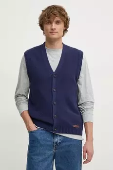 Шерстяной жилет United Colors of Benetton, темно-синий